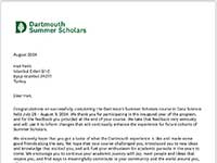 Dartmouth Summer Scholars
